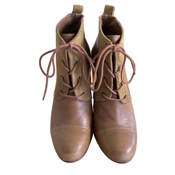 L.L. Bean Boots Women 8 M Brown Lace Up Leather Suede Heeled - Picture 5 of 11